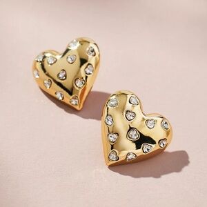 Anthropologie x BaubleBar Melina Crystal Heart Earrings